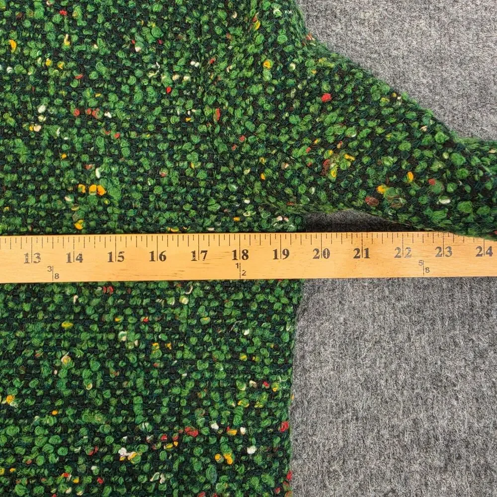 J Crew Coat Women 4 Daphne Boucle Tweed Single Breasted Green Preppy Chic